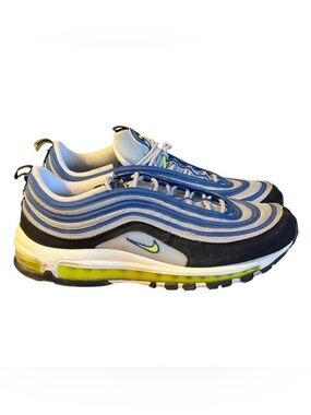 Nike Air Max 97 Atlantic Blue Voltage Yellow Sneakers Men’s Size 10.5
